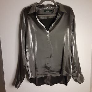 Lauren Ralph Lauren Silver Blouse.